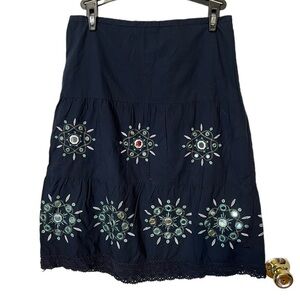 Ann Taylor Loft Blue Skirt 100% Cotton Size 0 petite